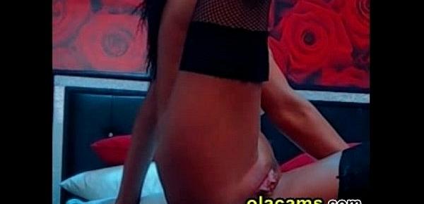  Skinny teen brunette fingering pussy on web